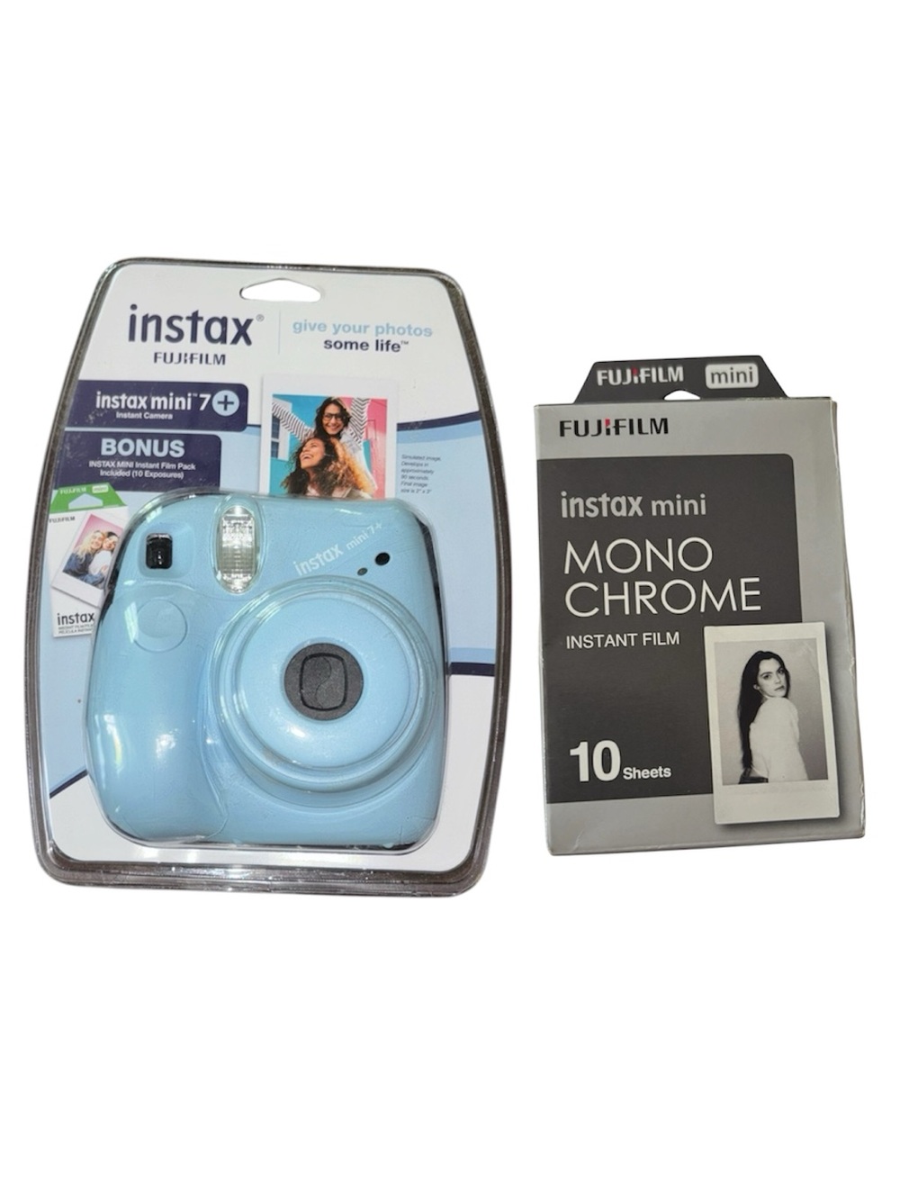 Fujifilm Instax Mini 7+ Instant Camera & Film Bundle - Light Blue